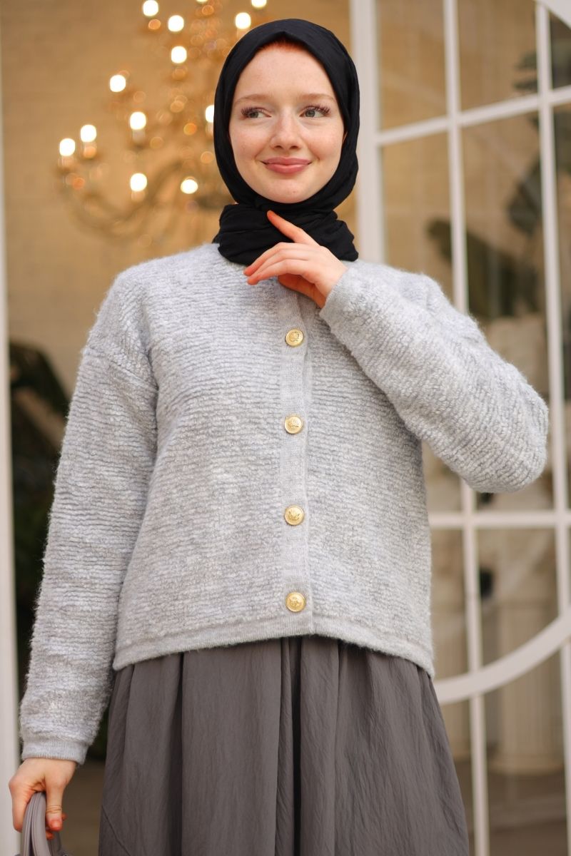 Zaria Gri Triko Hırka