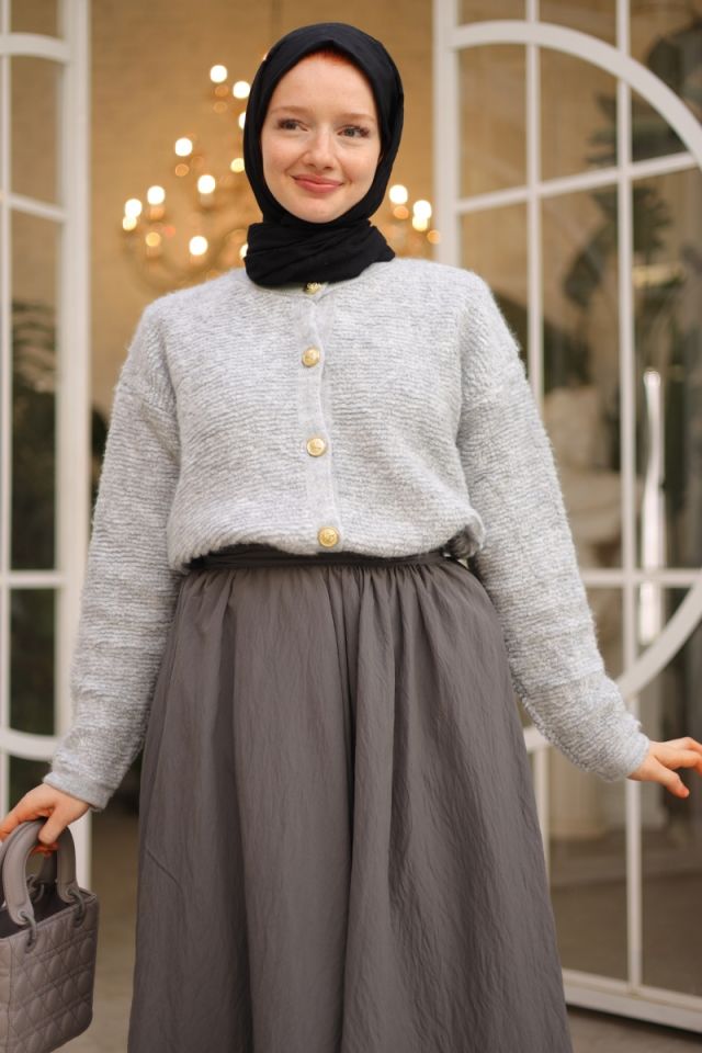 Zaria Gri Triko Hırka