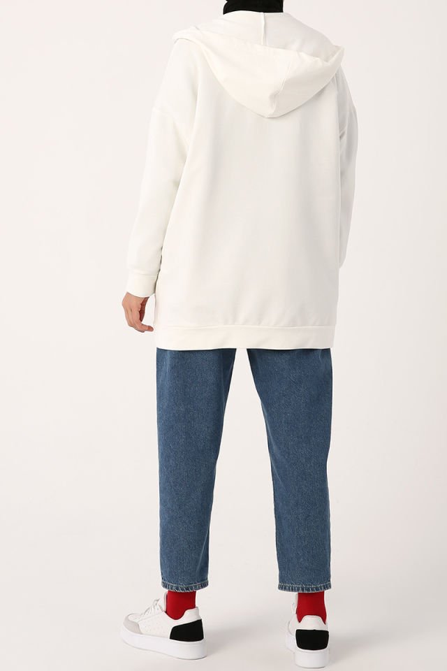 Fermuarlı Sweat Hırka EKRU