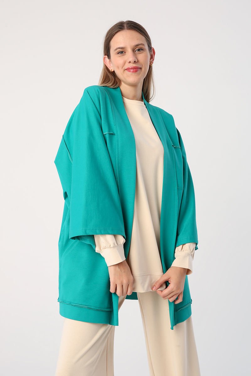 YARASA KOLLU OVERSİZE HIRKA -