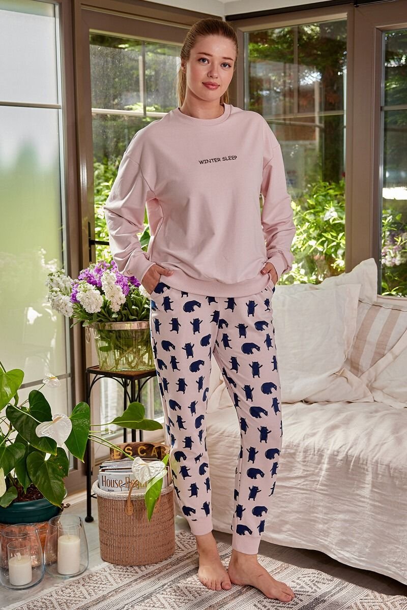 ZEYLAND Kadın Yazı Nakışlı Pijama TakımI