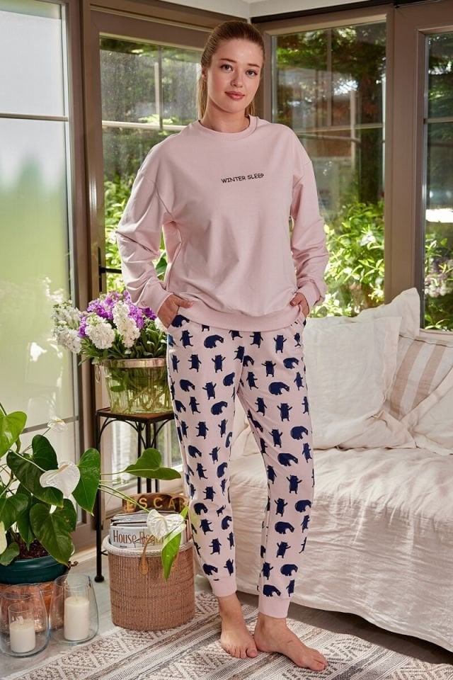 ZEYLAND Kadın Yazı Nakışlı Pijama TakımI
