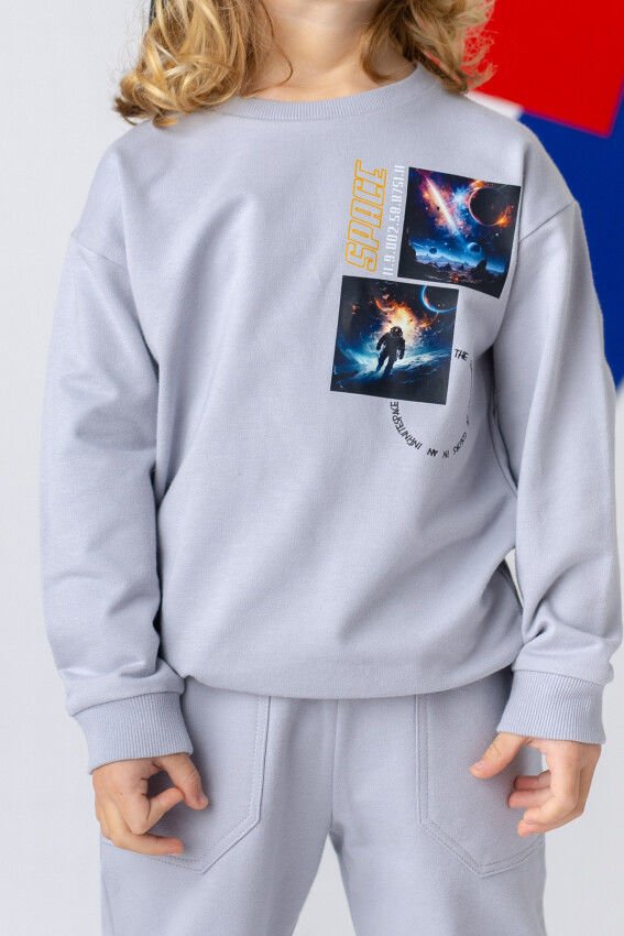 ZEYLAND Erkek Çocuk Baskılı Basic Sweatshirt