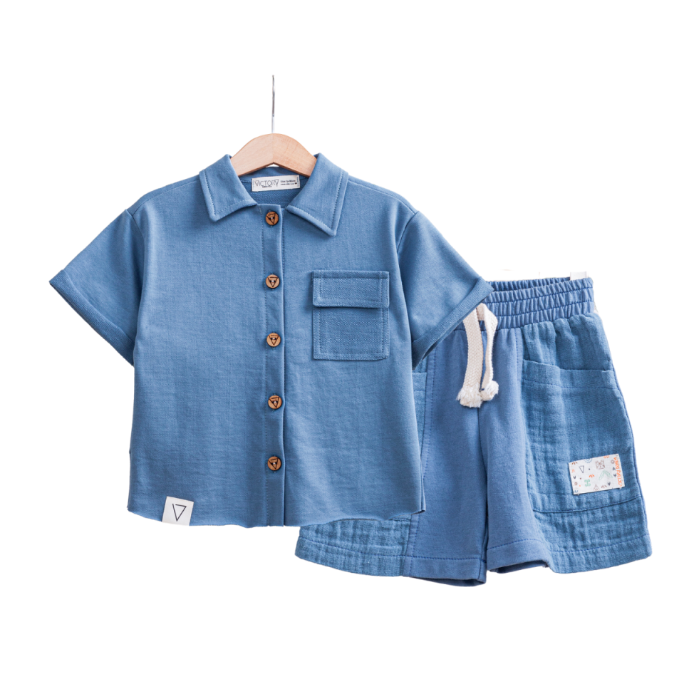 BABY COOL ERKEK 2-3-4-5 YAŞ KAPÜŞON GÖMLEK TAKIM