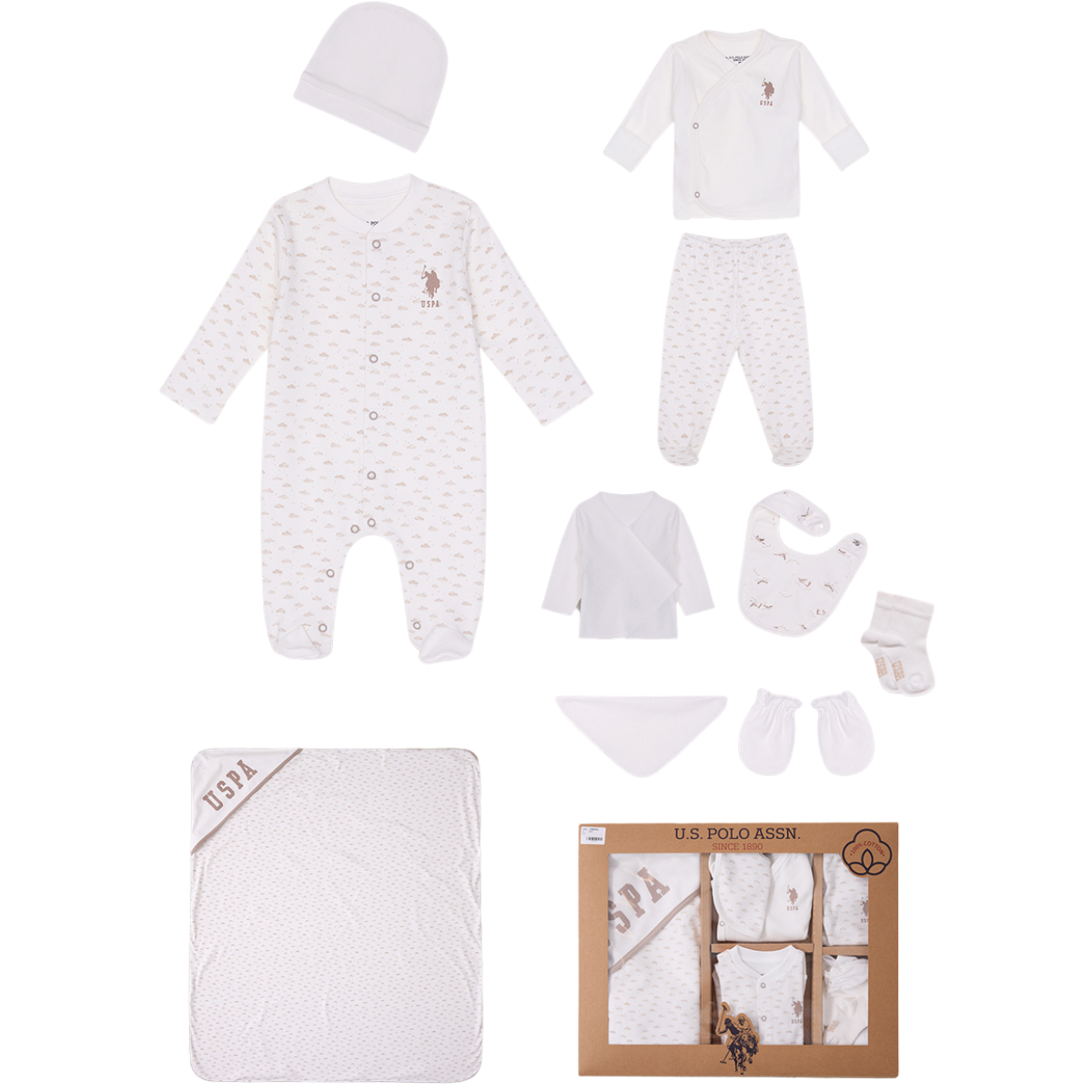 US POLO ERKEK 0-3 AY 10LU ZIBIN SET