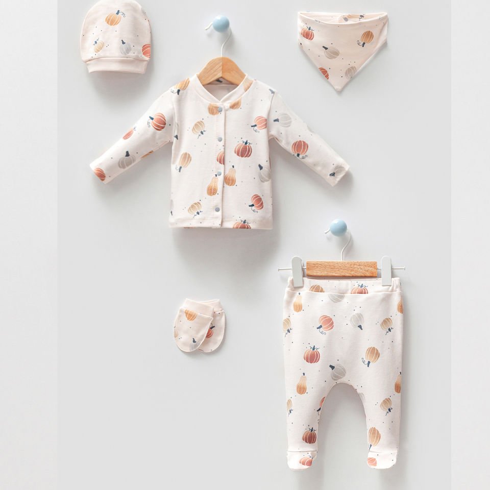 ESYA BABY UNISEX 0-3 AY BALKABAĞI 5Lİ SET
