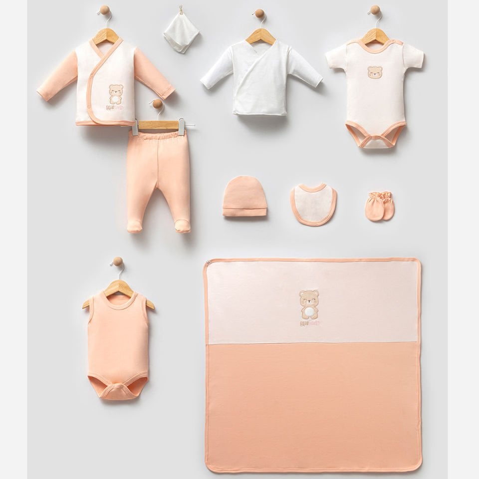 BİP BABY KIZ 0-3 AY BEAR LOVED NAKIŞLI 10LU SET