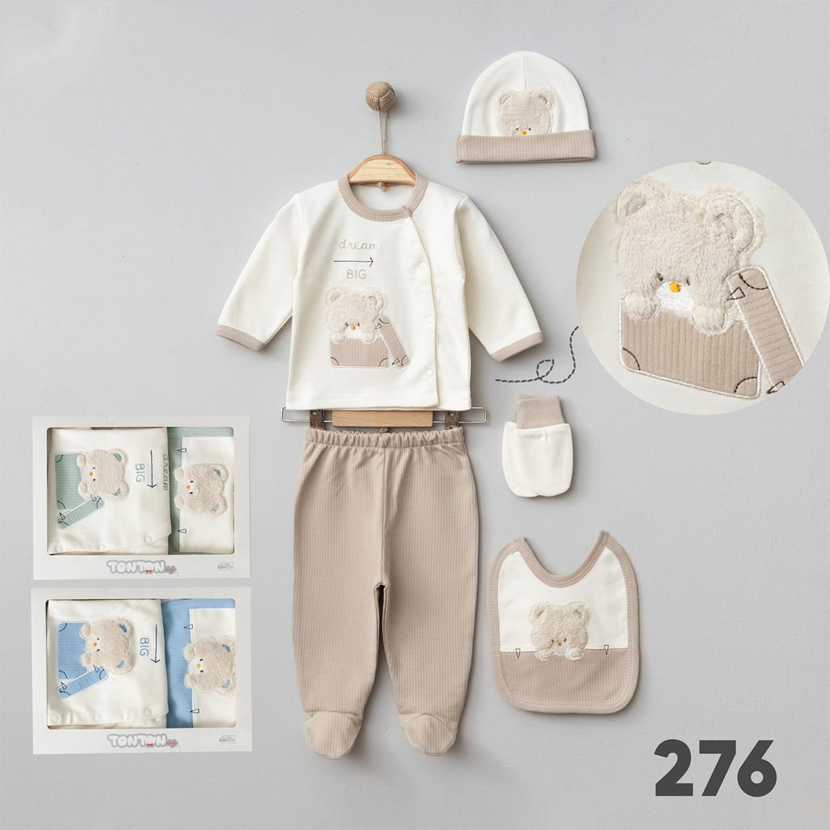 TONTON BEBE ERKEK 0-3 AY AYICIK NAKIŞLI 5Lİ SET