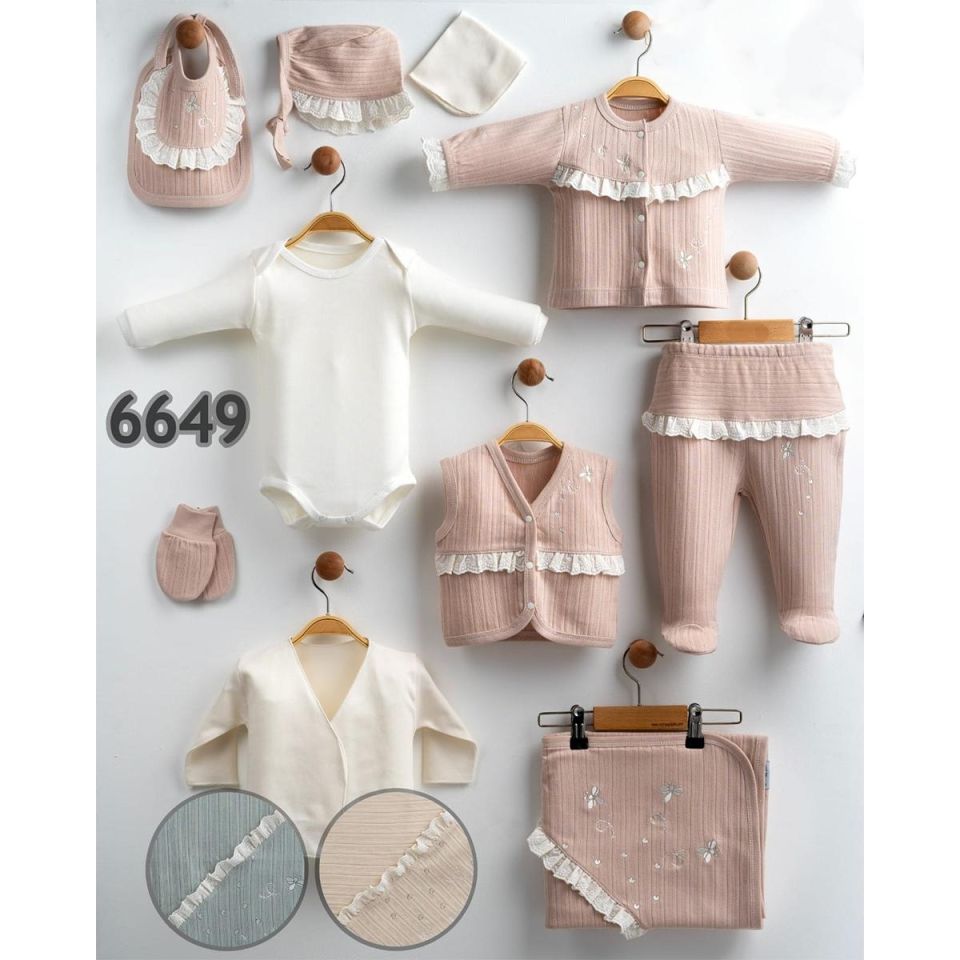 GAYE BEBE KIZ 0-3 AY ARILI KALPLİ 10LU SET
