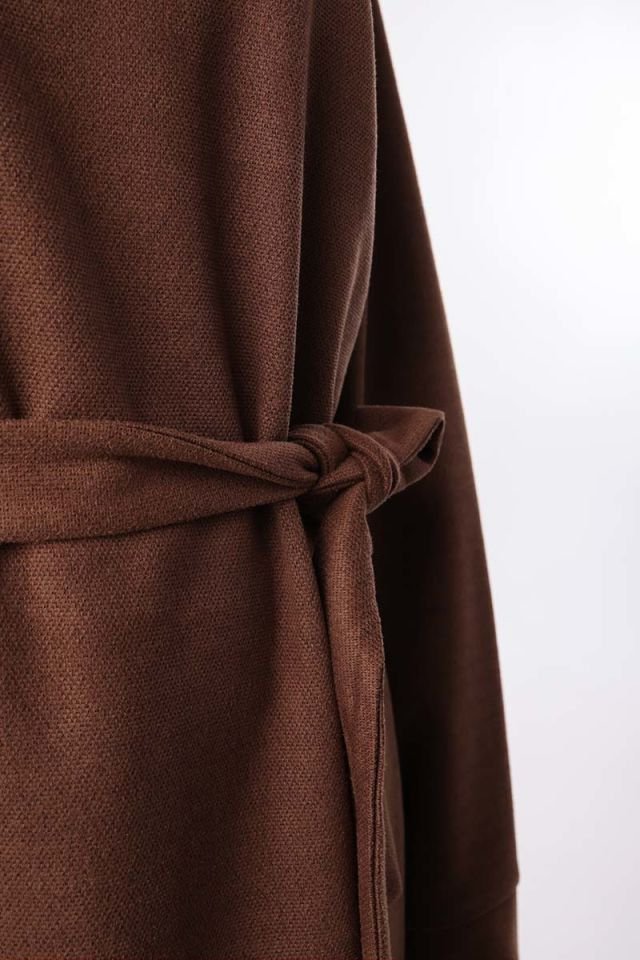 Kahve-Kuşaklı Balıkçı Yaka Tunik -