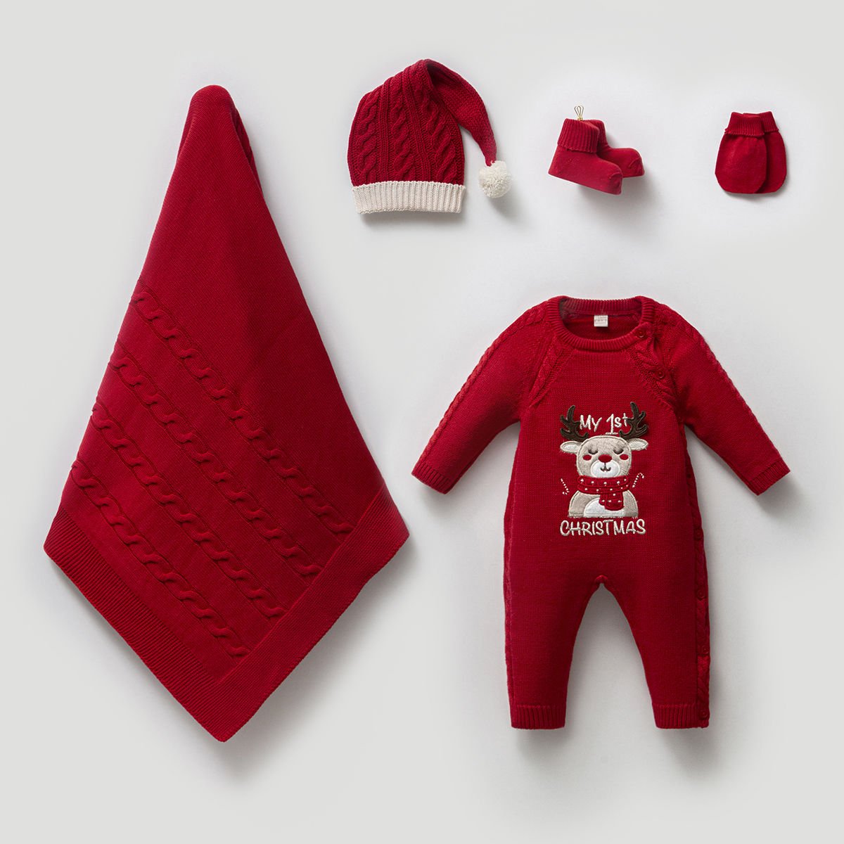 NİPPERLAND UNISEX 0-3 AY CHRİSTMAS 5Lİ SET    --MADE İN İTALY--