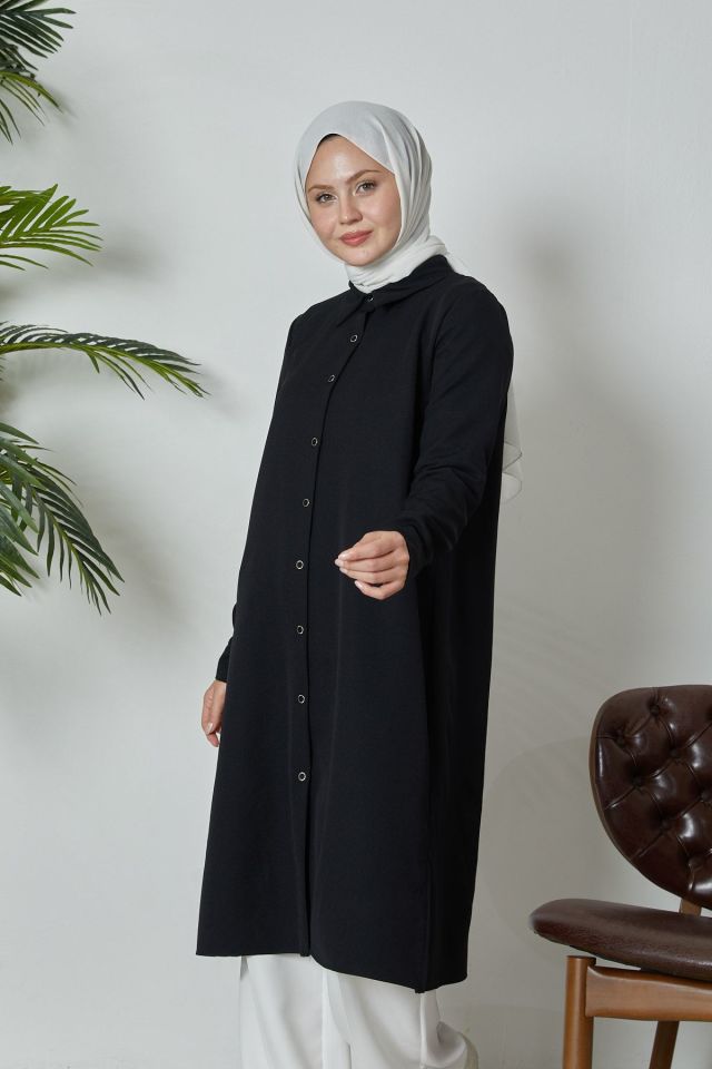 Roba Büzgülü Tunik-Siyah